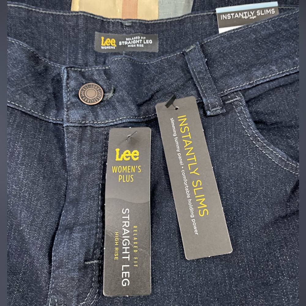 Lee Women's Plus Straight Leg Jeans - Dark Blue size 14W long - Picture 4 of 5